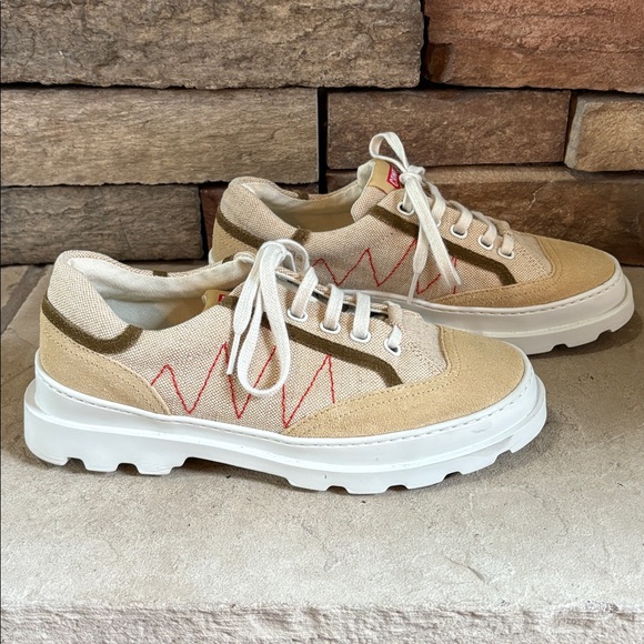 Camper sz 40 (9) lace up canvas and suede shoes - Picture 5 of 12